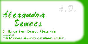 alexandra demecs business card